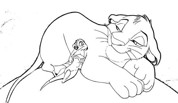 Раскраска Король Тимон и Пумба