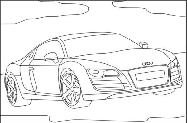 Раскраска Audi r8 гоночная