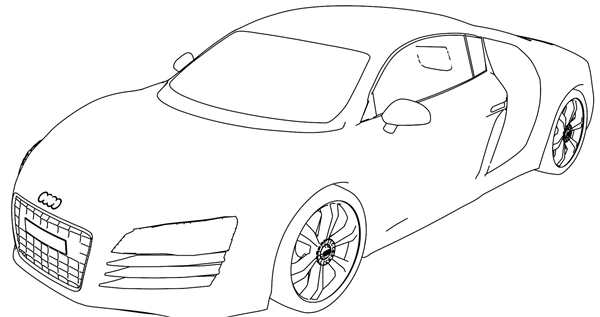 Раскраска для детей Тачка Audi в ярких цветах