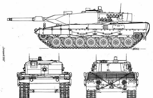 Немецкий леопард танк 2 сбоку