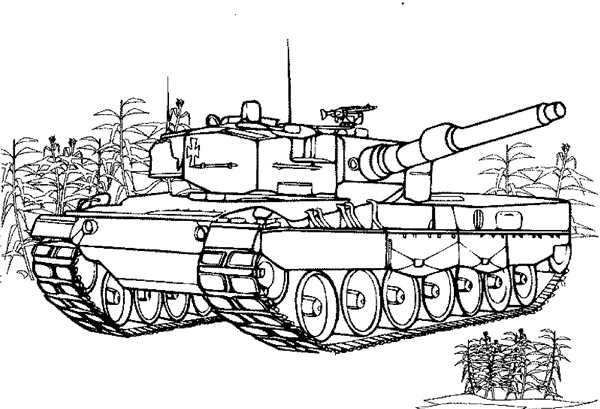 Раскраска для детского творчества Танк Leopard 2 A5