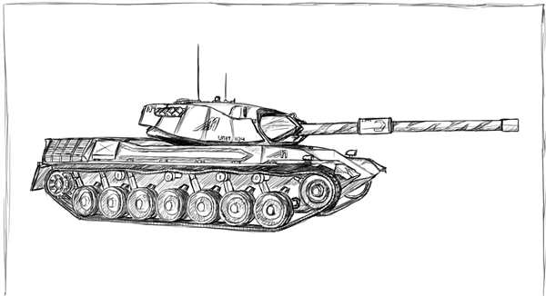 Раскраска для детского творчества Танк Leopard 2 A5
