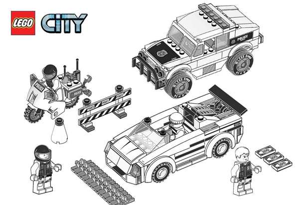 LEGO полицейский грузовик раскраска
