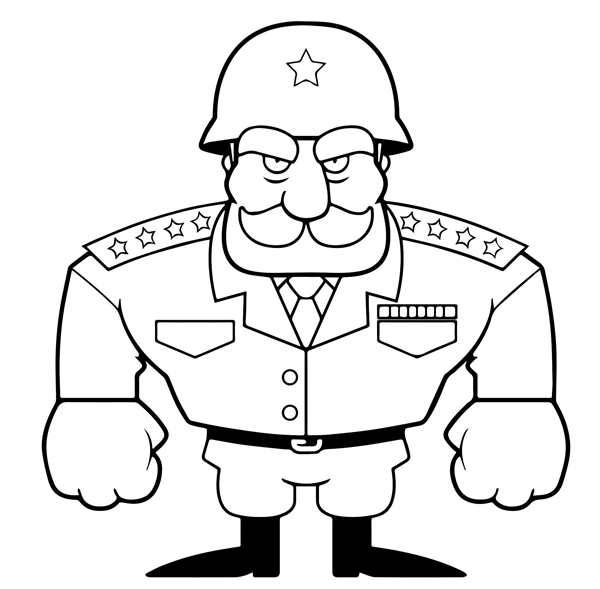 Раскраска военные солдаты