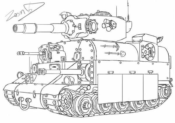 Раскраска для танка T55 А41 Центурион MK13