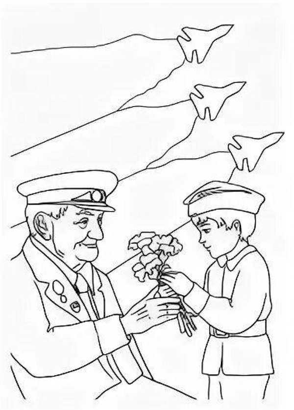 День Победы картинки раскраски