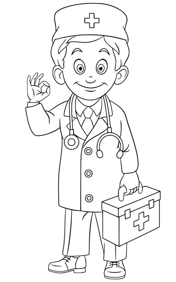 Раскраска Доктор в маскеCreative Fun for All Ages