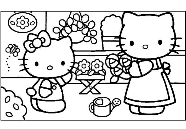 Домик hello Kitty разукрашивать