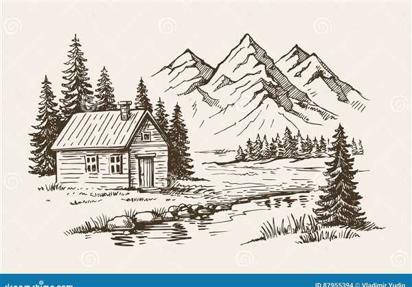 Раскраска Домик В Лесу HOUSE IN THE WOODs