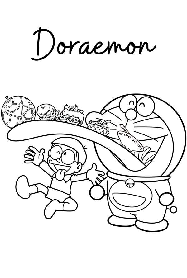 Дораэмон раскраска