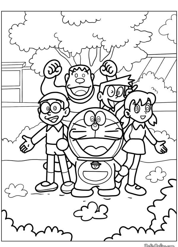 Doraemon line Art