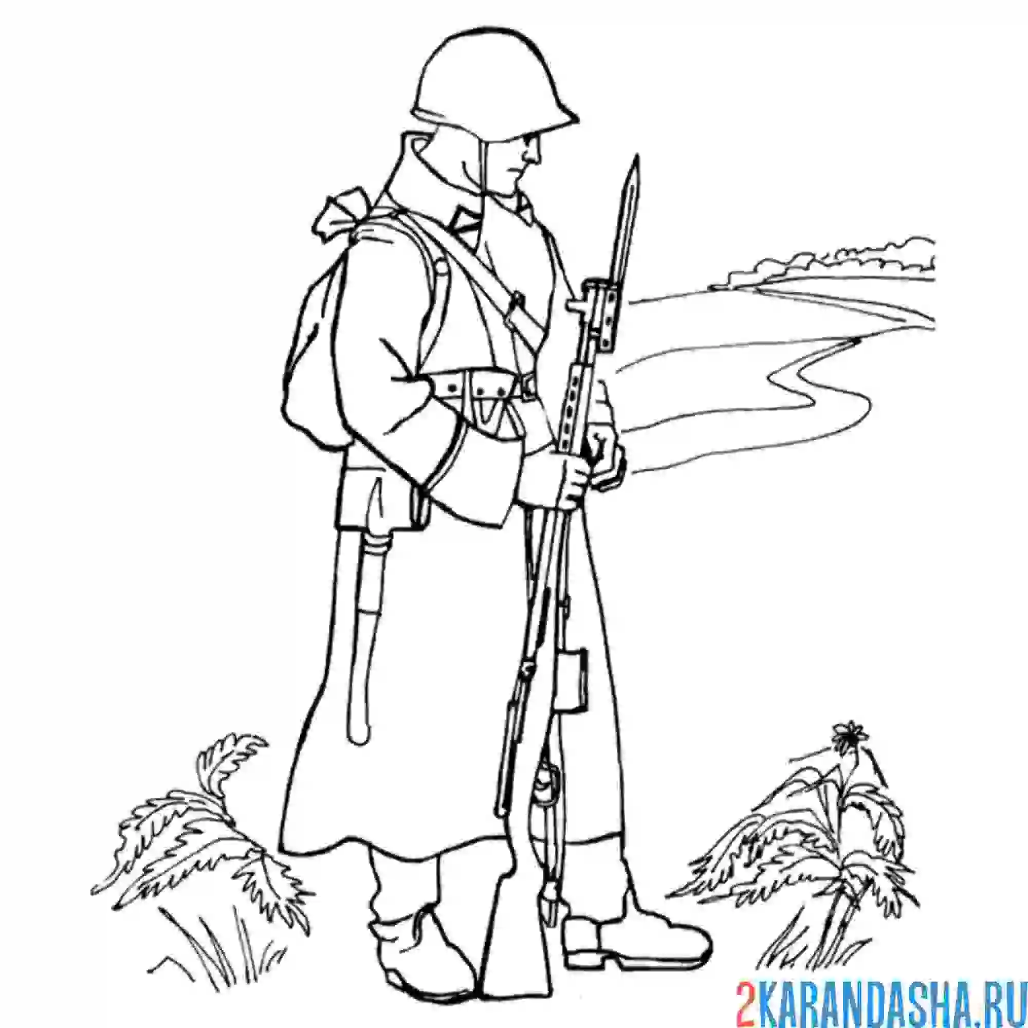 Раскраска война для детей