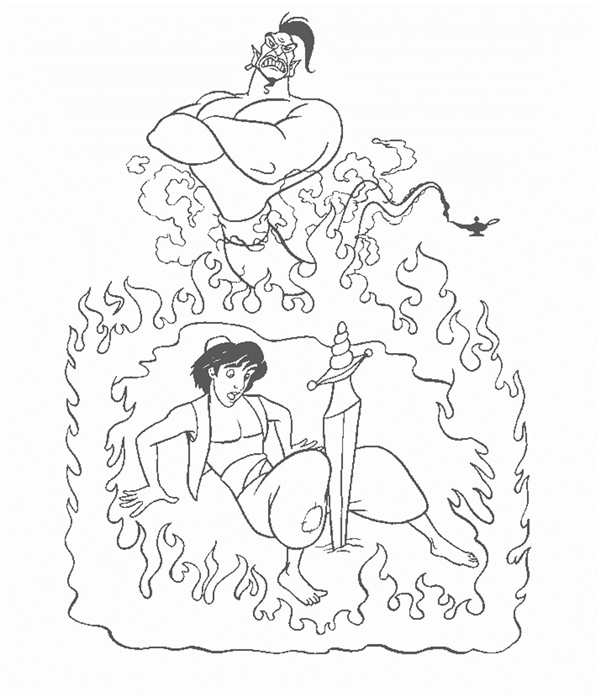 Алладин раскраска