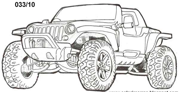 Раскраска Jeep Wrangler Rubicon