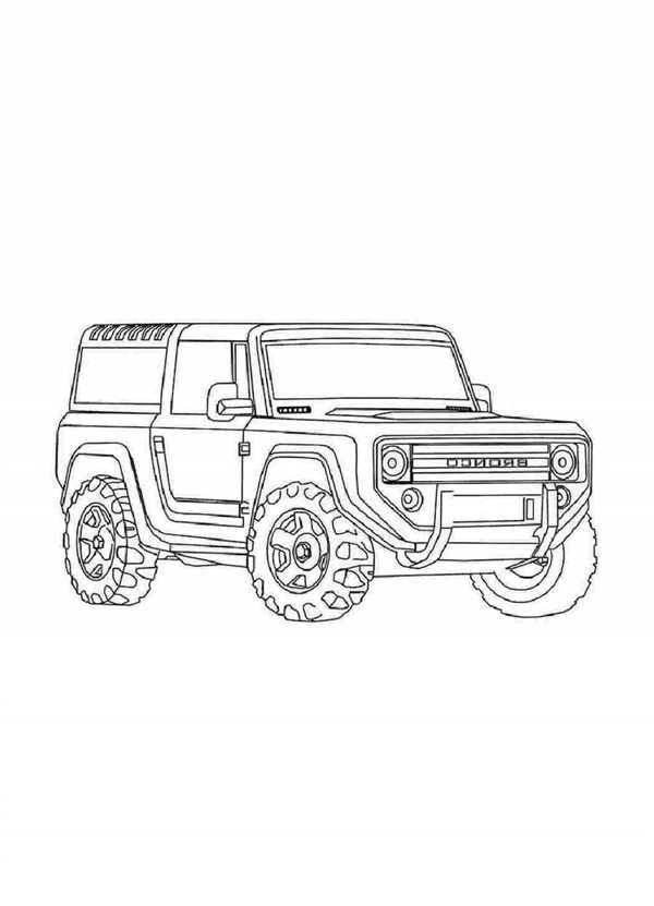 Раскраска Джипа Ford Bronco Веселье в Красках