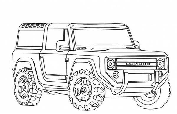 Раскраска Джипа Ford Bronco Веселье в Красках