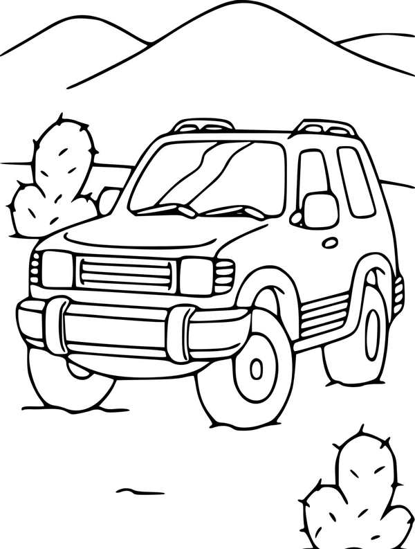 Раскраска Джипа Ford Bronco Веселье в Красках