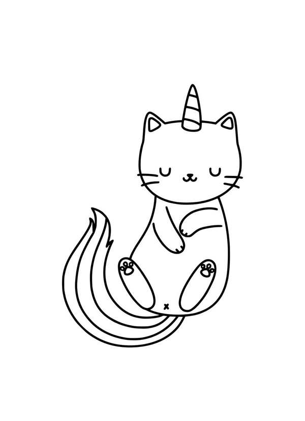 Раскраска котики Единорожки
