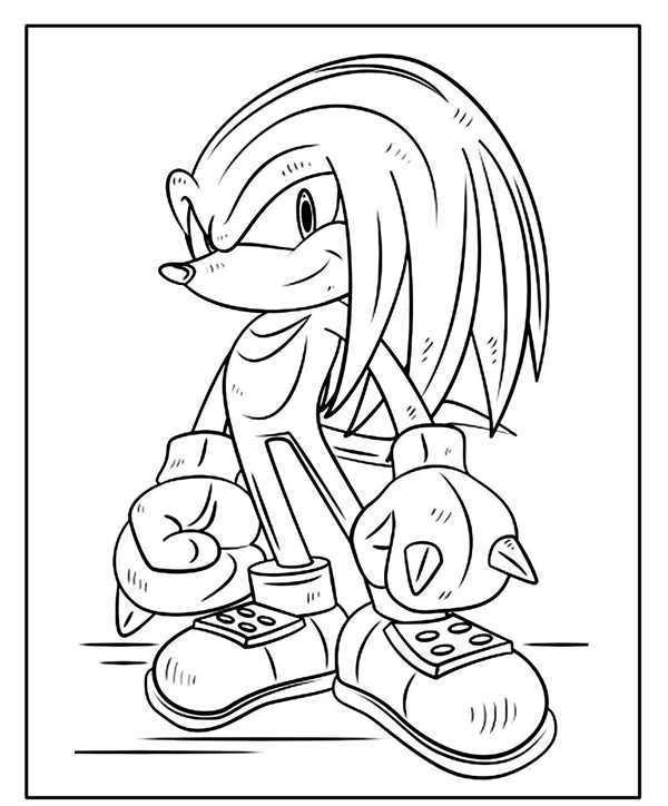 Раскраска Ехидны из Sonic Веселые Абсурдные Активности для Детей и Душ
