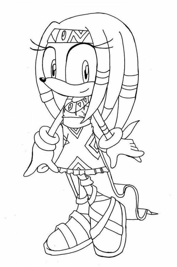 Раскраска Ехидны из Sonic Веселые Абсурдные Активности для Детей и Душ