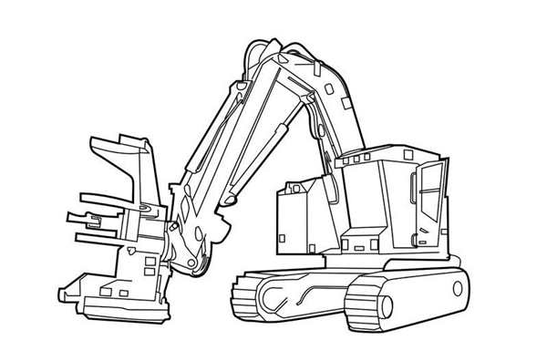 Раскраска Экскаватора Komatsu Веселое Занятие для Детей и Взрослых