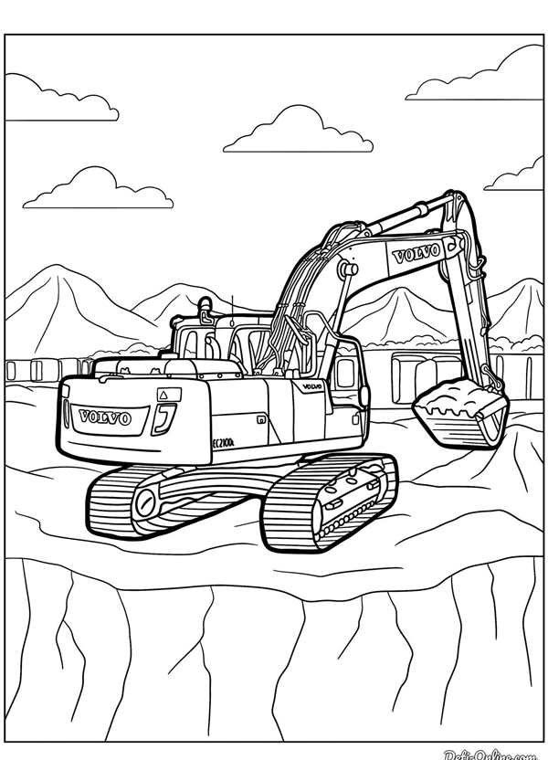 Трактор JCB раскраска