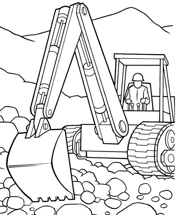 Трактор JCB раскраска