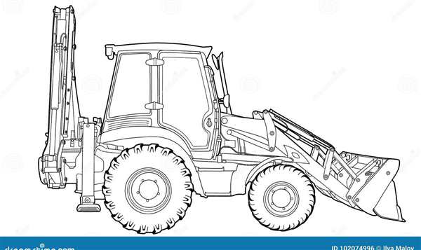 Экскаватор погрузчик JCB раскраска