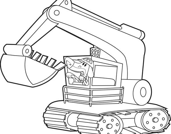 Трактор с гидромолотом JCB раскраска
