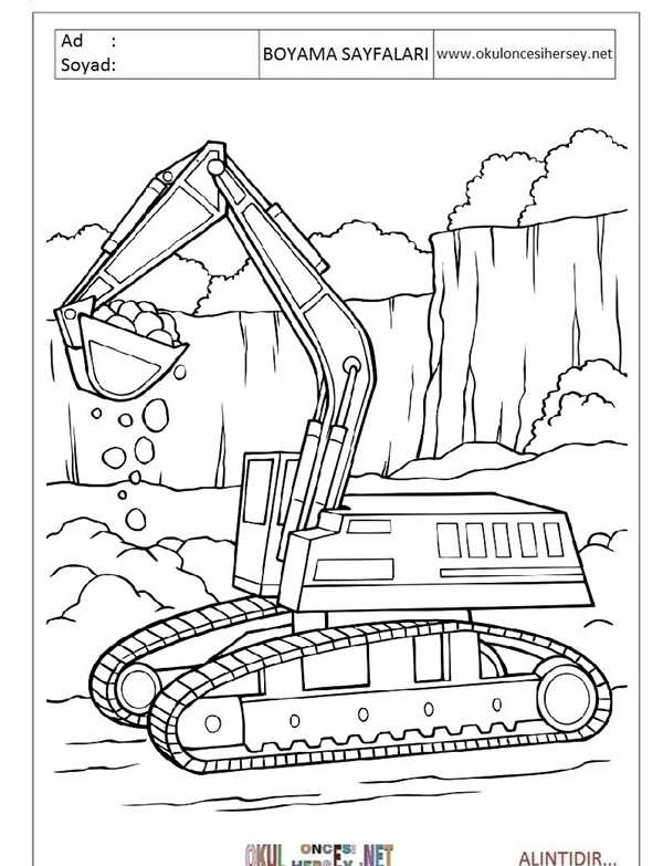 Экскаватор погрузчик JCB раскраска
