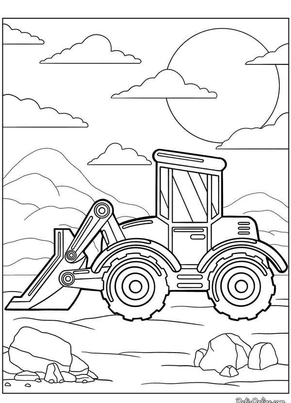 Трактор JCB раскраска