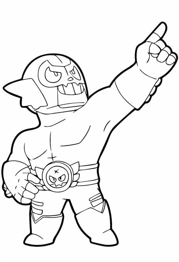 Раскраска Brawl Stars Эль Примо