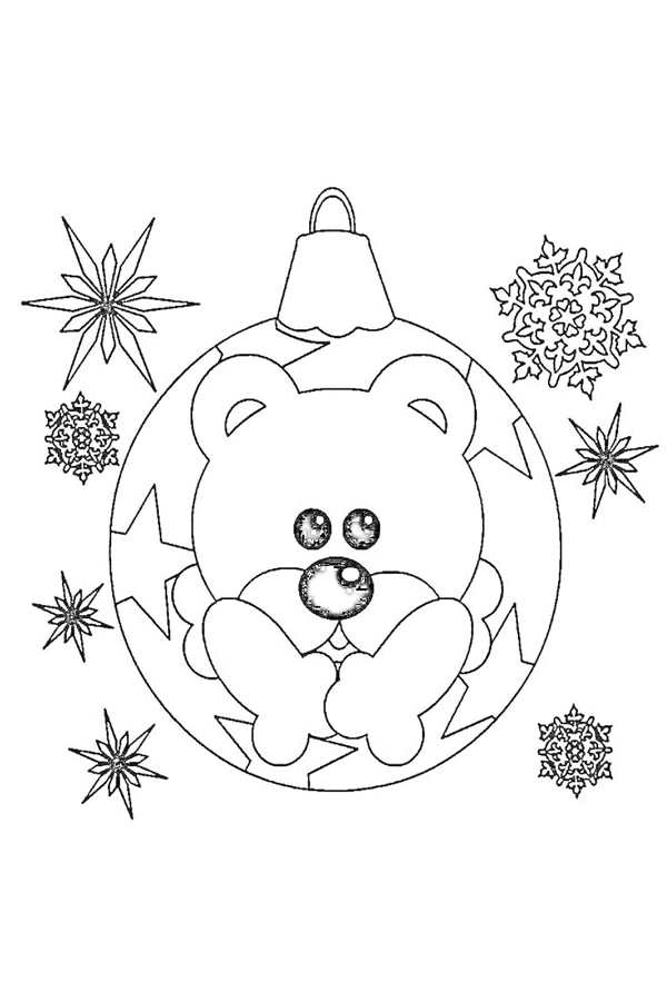 Новогодний снежный шар раскраска