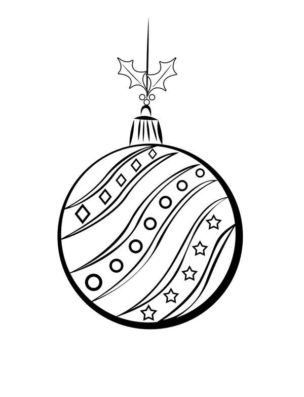 Раскраска новогодние игрушки