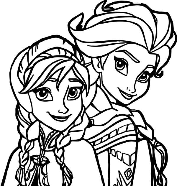 Раскраски для девочек Elsa Anna
