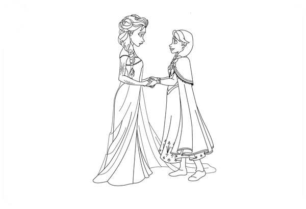 Раскраски для девочек Elsa Anna