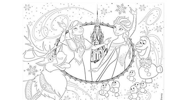 Раскраски для девочек Elsa Anna