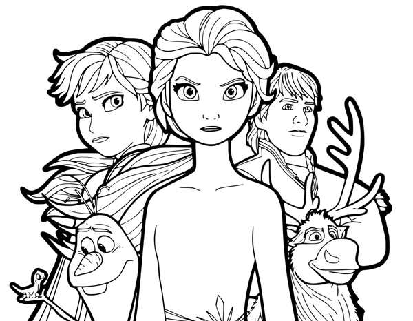 Раскраски для девочек Elsa Anna