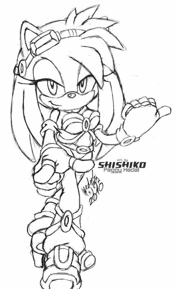 Раскраска Эми Роуз Сочиняй Веселье с Sonic