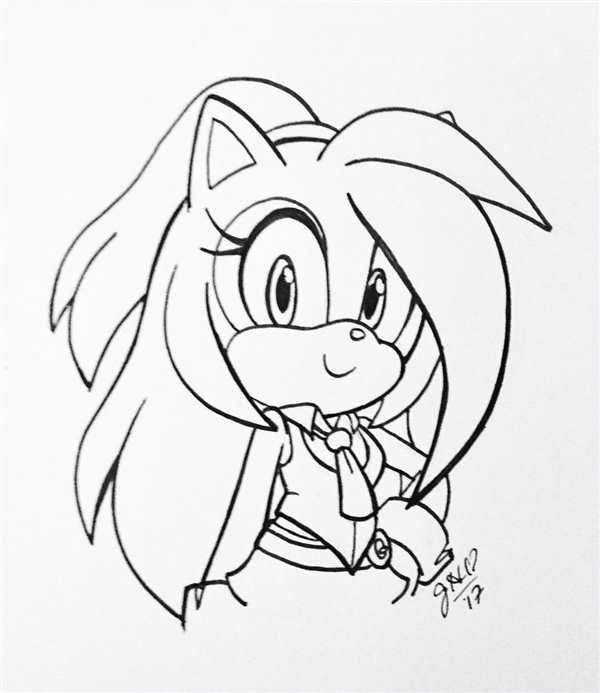 Раскраска Эми Роуз Сочиняй Веселье с Sonic