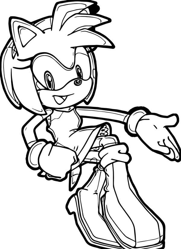 Раскраска Эми Роуз Сочиняй Веселье с Sonic