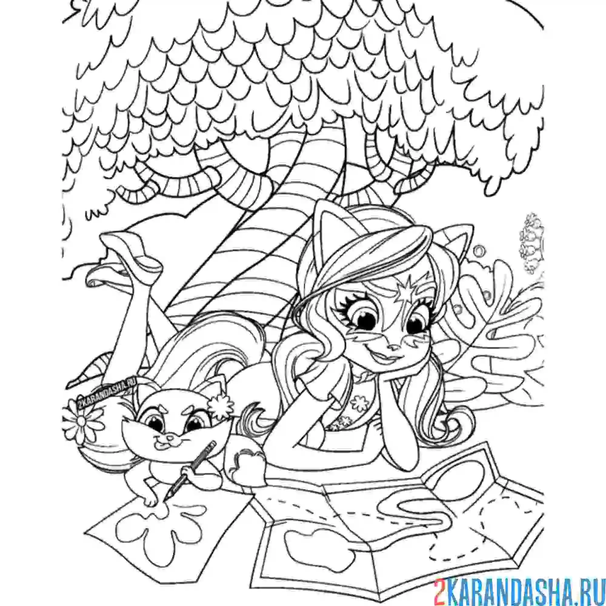 Enchantimals куклы раскраска