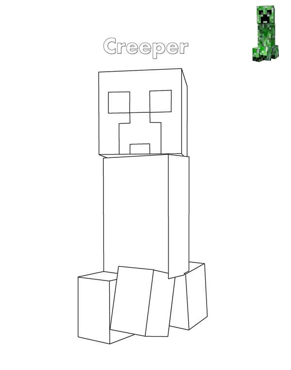 Раскраска Minecraft Enderman