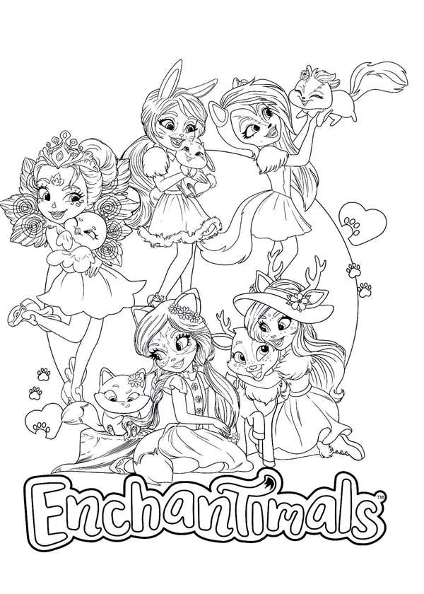 Enchantimals питомцы раскраска