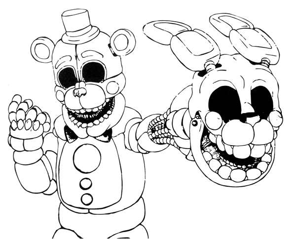 Раскраска Фантома Бонни из FNaF Начни Волшебное Искусство