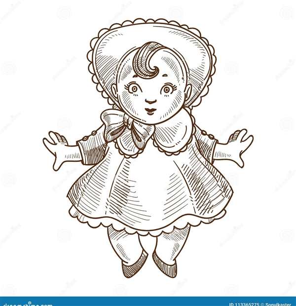 Раскраска фарфоровой куклы