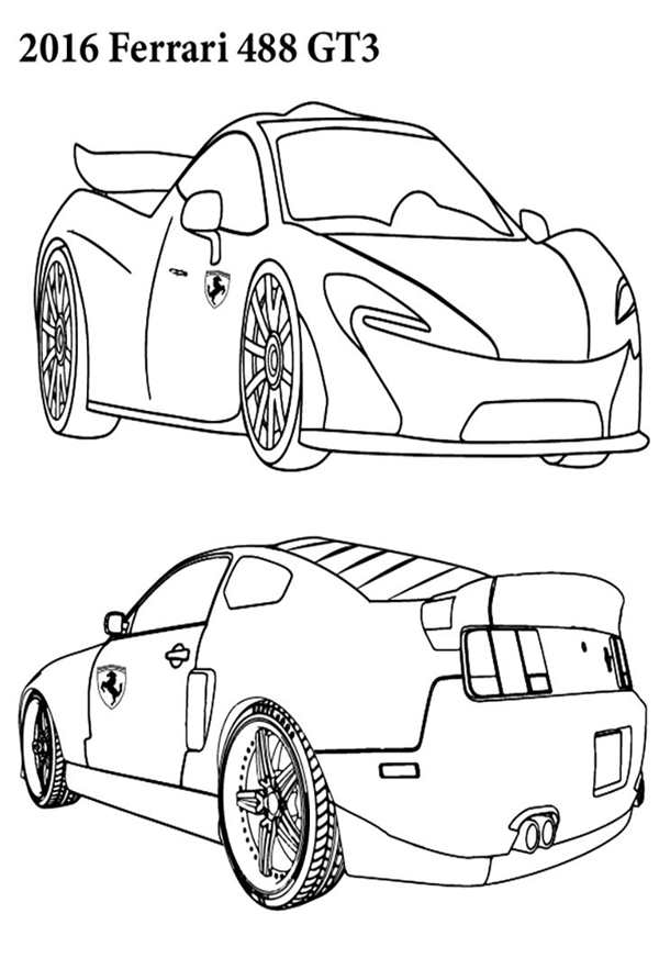 Раскраска Феррари 296 GT3 Ваши Руки На Старт