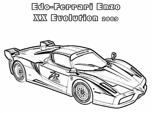 Раскраска Ferrari 599xx Ваши Руки Наши Феррари