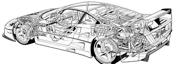 Раскраска Феррари F40 Внедряя Стиль Короля Автошася