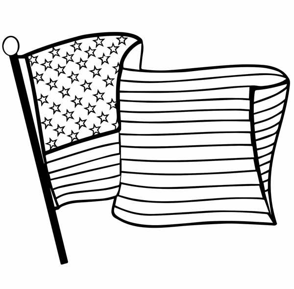 Раскраска Флаг и Карта Америки